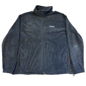 Columbia Men's Dark Grey Fleece Full Zip Jacket 2XL